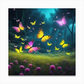 Butterflies In The Forest Canvas Print
