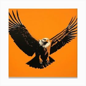 Retro Bird Lithograph Bald Eagle 3 Canvas Print