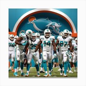 Dolphins On The Field Canvas Print