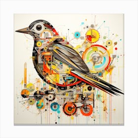 Bird On A Wheel Canvas Print