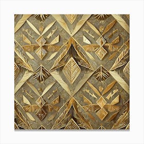 Firefly Beautiful Modern Abstract Detailed Native American Tribal Pattern And Symbols With Uniformed (3) Canvas Print