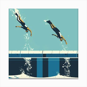 Scuba Diving Illustration Canvas Print