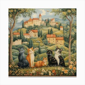 Cats In The Countryside Tapestry 5 Canvas Print