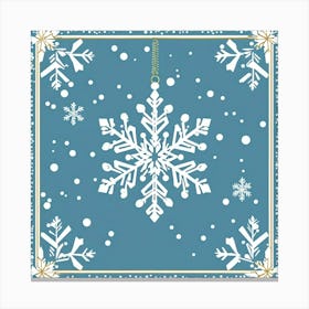 Abstract Illustration Of A Glistening Snowflake Ornament White With Hints Of Silver And Gold Suspe (1) Canvas Print