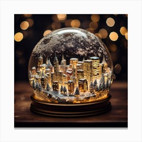 Snow Globe Cityscape Canvas Print