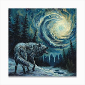 Bigsippah Ethereal Alaskan Wolf Energy Swirl Snarling Wolf Past 46bd5a47 2b0b 4e6f 9863 78e779ab2698 Topaz Enhance 3 Canvas Print