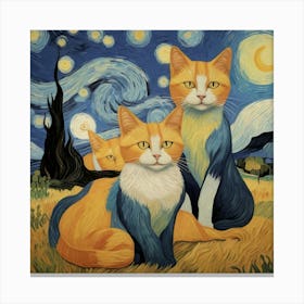 Default Van Gogh Cats 0 Canvas Print