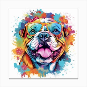 Bulldog With Sunglasses 1 Canvas Print