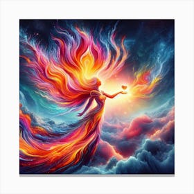 Fire Woman In The Sky Canvas Print