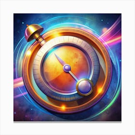 Fantasy Compass With Glowing Lights Canvas Print