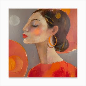 Woman In Orange Canvas Print