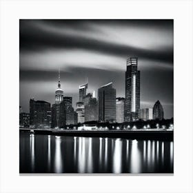 Black And White Cityscape 10 Canvas Print