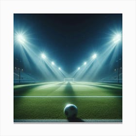Soccer Ball On The Field Canvas Print