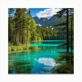 Turquoise Lake In The Mountains 1 Canvas Print