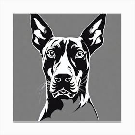 Doberman Pinscher,Black and white illustration, Dog drawing, Dog art, Animal illustration, Pet portrait, Realistic dog art Canvas Print