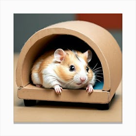 Hamster In Cardboard Box Canvas Print