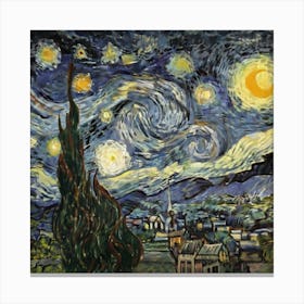 The Starry Night Vincent Van Gogh Art Print Pa(1) Canvas Print