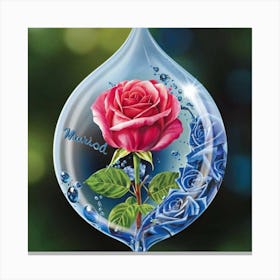 The Realistic And Real Picture Of Beautiful Rose Canvas Print