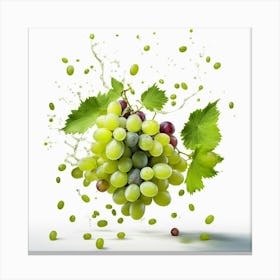 Grapes Splashing Canvas Print