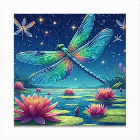 Dragonfly In The Water 1 Canvas Print