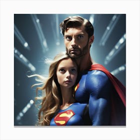Superman And Supergirl Canvas Print