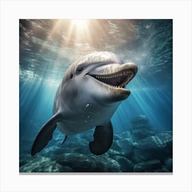 Dolphin In The Water 2 Canvas Print