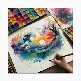 Watercolor Painting Art Print 7 Canvas Print