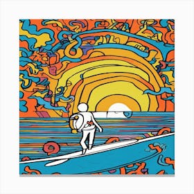 Psychedelic Surfer Canvas Print