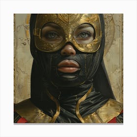 Woman In Black And Gold Canvas Print