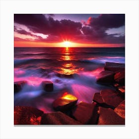 Sunset Over The Ocean 53 Canvas Print