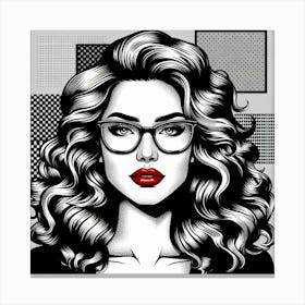 A woman with wavy hair 3 Canvas Print