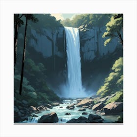 Flowing Waterfall Canvas Print