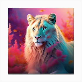 Lion In The Sunset Canvas Print