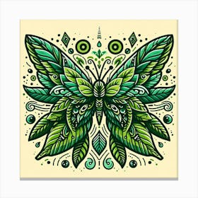 Green Butterfly Art 2 Canvas Print