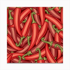 Seamless Chili Pepper Pattern Canvas Print