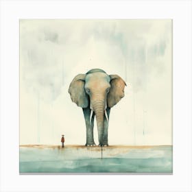 Elephants In The Rain Canvas Print