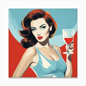 Woman With A Glass Of Wine 1 Canvas Print