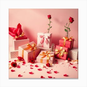 Flux Schnell A Beautifully Arranged Still Life Of Valentines D 1 Canvas Print