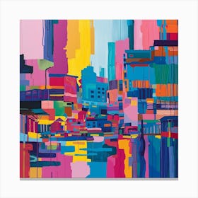 Abstract Travel Collection Seoul South Korea 8 Canvas Print