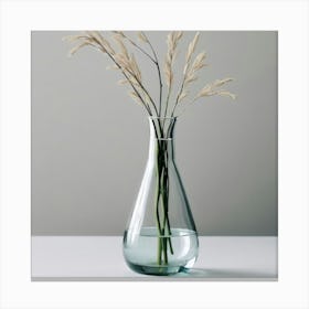 Vase With Dried Grass Canvas Print