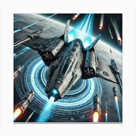 A High Tech, Sci Fi Scene Showing The Tempest Stri Canvas Print