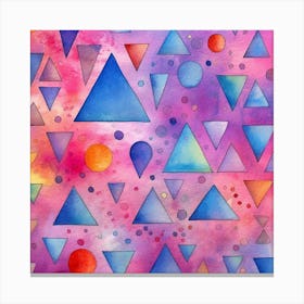 Watercolor Triangles 1 Canvas Print