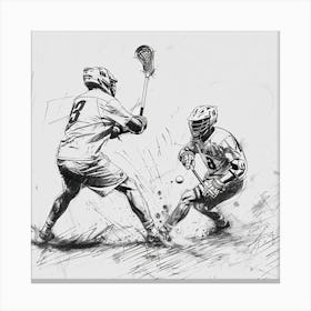 Lacrosse Players In Action 2 Canvas Print