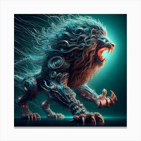 Cyber Lion Canvas Print