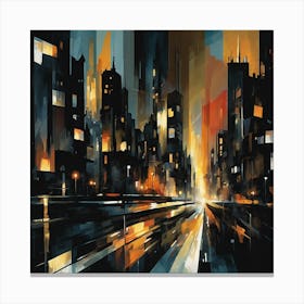 Cityscape At Night 2 Canvas Print