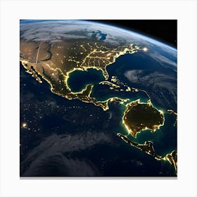 Earth At Night 11 Canvas Print