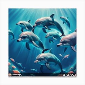 Dolphins In The Ocean 2 Canvas Print