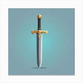 Default Sword Simple Cartoon Vector Item Design 3 Canvas Print