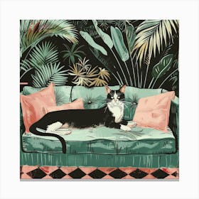 Cat On The Couch 3 Canvas Print