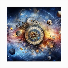 Clock In Space Canvas Print